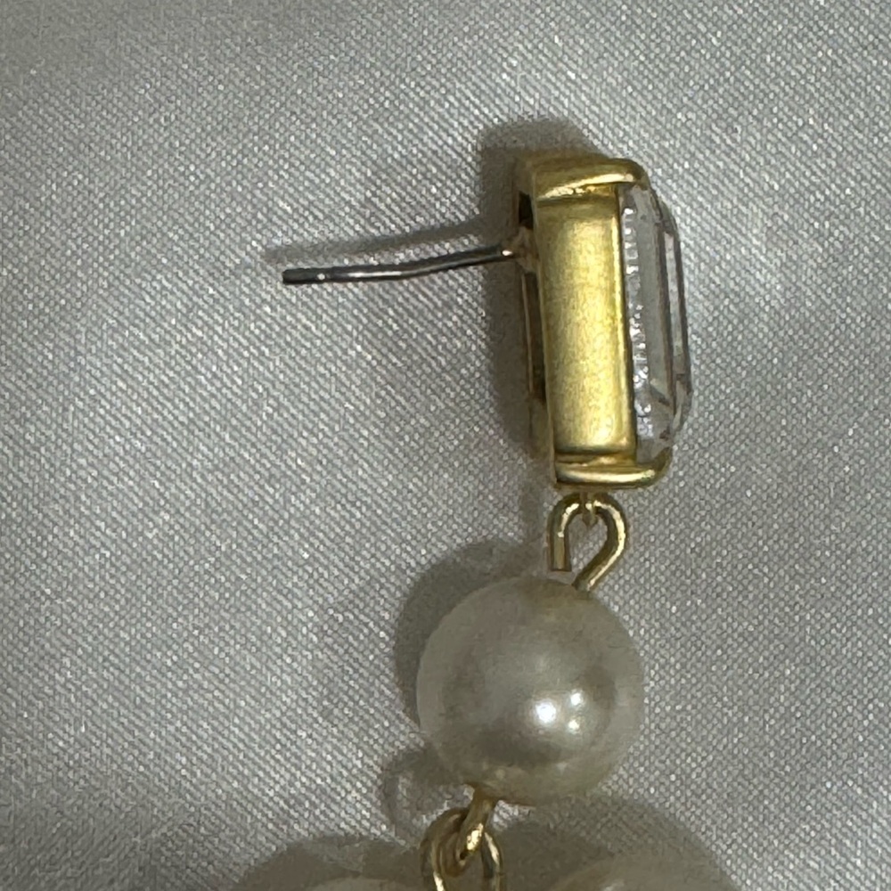 J. Crew Crystal-and-Pearl Heart Drop Earrings - Picture 9 of 13